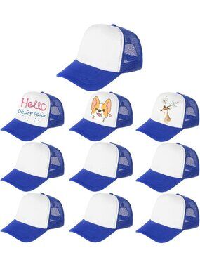 Colorful Kids Trucker Hats - 10 Pack Adjustable Mesh Baseball Caps for Boys